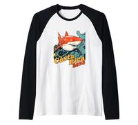 Orange Shark Rare Sighting Costa Rica 2025 Raglan Baseball Tee