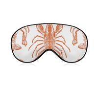 Orange Shrimp Pattern Sleep Mask for Women Men, Soft Eye Mask with Adjustable Strap for Sleeping, Light Blocking Travel Blindfold for Nap Comfortable Eye Cover for Home Office