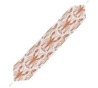 Orange Shrimp Pattern Table Runner for Dining Table, Short Plush Runners Washable & Durable Tablerunner Modern Home Decor for Wedding, Kitchen, Holiday 178*33cm