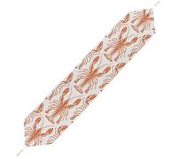 Orange Shrimp Pattern Table Runner for Dining Table, Short Plush Runners Washable & Durable Tablerunner Modern Home Decor for Wedding, Kitchen, Holiday 200*33cm