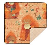 Orange Sienna Orangutans Cute Foldable Baby Gym & Activity Mat for Floor 1-Piecing Tummy Time Activity Mat for Baby Toddler Infant, 50'' x 50''