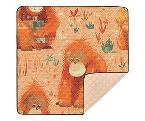 Orange Sienna Orangutans Cute Foldable Baby Gym & Activity Mat for Floor 1-Piecing Tummy Time Activity Mat for Baby Toddler Infant, 50'' x 50''