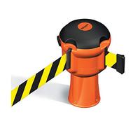 Orange Skipper Belt Barrier Unit with 9m Black & Yellow Tape