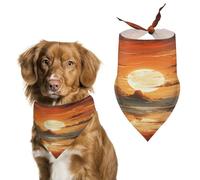Orange Sky Pet Scarf Adjustable Pet Accessories Triangular Scarf Washable Floral Print Puppy Bib Bandana Stylish Comfortable Cat Scarves for Holiday Scarfs