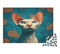 Orange Spiral Hairless Cat's Face Rätsel Für Erwachsene || Familienspaß-Puzzles 1000pcs (75x50cm) Erwachsene
