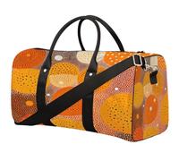 Orange Spotted Bubbles Foldable Travel Duffle Bag Waterproof Sports Gym Bag with Shoulder Straps