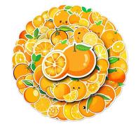 Orange Stickers Pack 50Pcs Fruit Stickers for Laptop,Water Bottle,Stickers for Kids,Toddlers,Teens, Girls, Adults, Bumper Car Planner Stickers