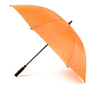 Orange Straight Stick Windproof Manual Open Golf Large Umbrella - 90cm Length, 120cm Canopy Span - Black Foam Handle - Mens & Ladies