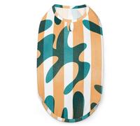 Orange Stripe Full Moon Dog Shirts Summer Pet T Shirts Soft Sleeveless Tank Top Pet Clothes for Small Puppy and Cats 2XL