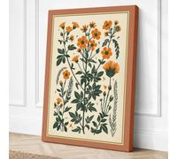 Orange Studies Botanical Canvas Wall Art Print 36x24 Inch