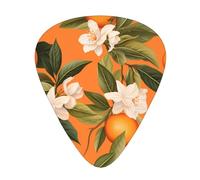 Orange Summer Seamless Patterned Guitar Picks - 12-Piece Set with 3 Different Thicknesses, Suitable for Electric and Acoustic Guitars