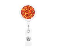 Orange Sunflower Print Retractable Badge Holder with Clip Name Card Holders for Office Worker Doctor Nurse