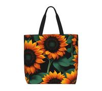 Orange Sunflower Wallpaper Print Tote Bag For Womenshoulder Reusable Shopping Casual Travel Summer Beach Bags