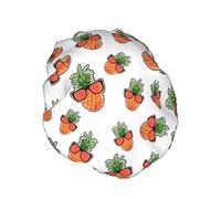 Orange Sunglasses Weeds Shower Cap Waterproof Reusable PEVA Lining Adjustable Elasticized Hair Bath Hat for Women Ladies Spa Salon