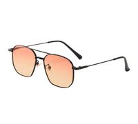 Orange Sunglasses Women Double Bridge Metal Eyeglasses For Men Popular Gold Black Spectacle Frames(Black With Orange)