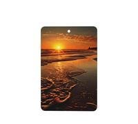 Orange Sunrise Beach Car Air Fresheners Cards 4 Pcs Long Lasting Car Fresheners Gifts for Men Women Auto Aromatherapy Tablets Hanging Scented Card Rearview Mirror Pendant - Lavender Scent