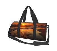 Orange Sunrise Beach Duffel Bags for Women Men, Foldable Travel Totes Bag for Airplane Essentials, Weekender Overnight Bags Large Sport Gym Bag Carry On Luggage Bag with Strap