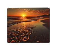 Orange Sunrise Beach Mouse Pad with Anti-fray Stitching, Waterproof Gaming Mouse Mat for Women Men Non-Slip Rubber Base Computer Mousepad for Laptop Office Desk Accessories 7 x 8.6 in