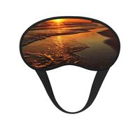 Orange Sunrise Beach Sleep Mask for Men Women Blackout Eye Masks for Sleep, Relaxing Zero Pressure Night Blindfold Soft Breathable Eye Cover for Travel, Night Work, Nap, Office