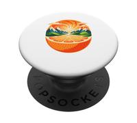 Orange Sunrise Landscape Mountains Nature Citrus Valley PopSockets Adhesive PopGrip