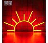 Orange Sunrise Neon Sign, Attivolife Light up Sun LED Wall Decor Lamp, Ideal for Home Living Room Cafe Shop Bar Party, Decoration with Dim USB Powered, Christmas Day Birthday Present for Kids Friend