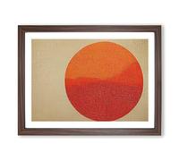 Orange Sunset Abstract WHT Framed Wall Art Print A2 Walnut