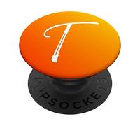 Orange Sunset Initial T Phone Case Yellow Sunrise Letter T PopSockets PopGrip: Swappable Grip for Phones & Tablets