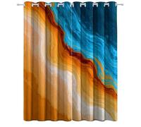 Orange Super Soft Curtain for Bedroom W 55.1" x L 102.4", 2 Panels, Thermal Eyelet Curtains for Sun Blocking Drapes Sets with Abstract Marble Spiral pattern for Living Room