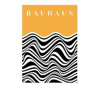 Orange Swirls Bauhaus Poster Mid Century Modern Wall Decor Print, Abstract Geometric Wall Art Boho Abstract Artwork Architecture, Archival Matte, A3 (Print Only) - 42x29.7cm