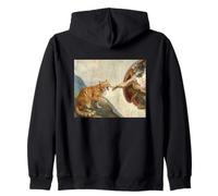 Orange Tabby Cat biting God's Hand Zip Hoodie
