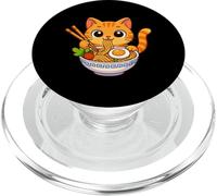Orange Tabby Cat Eats Ramen Noodles Japanese Vintage PopSockets PopGrip for MagSafe