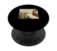Orange Tabby Cat Kitten biting God's Hand PopSockets Adhesive PopGrip