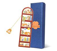 Orange Tabby Cat Metal Bookmark with Cat Charm and Gift Box, Cat Lover Gifts, Book Lover Gifts, Christmas Stocking Stuffers Gifts, for Mother, Teacher, Retirement, Graduation, Women, Reader