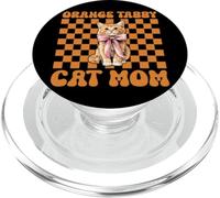 Orange Tabby Cat Mom Mama Mother's Day Coquette Bow PopSockets PopGrip for MagSafe
