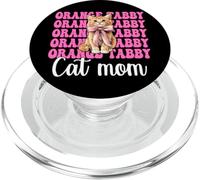Orange Tabby Cat Mom Mama Mother's Day Coquette Bow PopSockets PopGrip for MagSafe