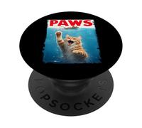 Orange Tabby Cat Paws Parody - Cat Chasing Mouse Cat Lovers PopSockets Adhesive PopGrip