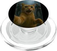 Orange Tabby Cat Selfie Run Away From Zombie for Kids Adult PopSockets PopGrip for MagSafe