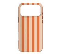 Orange Tan Beige Striped Cute Girly Aesthetic Preppy Stripe Case for iPhone 17 Pro Max