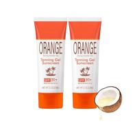 Orange Tanning Gel Sunscreen, Natural Bronzing Glow for Body & Limbs, Moisturizing, Long-Lasting & Non-Greasy, Suitable for All Skin Types (2pc)
