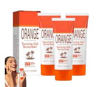 Orange Tanning Gel Sunscreen SPF 30, Orange Tanning Jelly SPF 30 Gel & Tube Key Bundle, Tanning Accelerator, Mineral-Oil Free, Tanning Moisturiser Cream for Sunbeds, Non-Greasy, Water-Resistant (3)