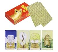 Orange Tarot Deck, Cat Guidance Reading System 78 Cards Learning Set Use, Cute Animal Fortune Insight Cards Design, Self Discovery Meditation Past Future Spiritual Practice Purpose