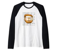 Orange Taste for The Hustle Orange Graphic Raglan Baseball Tee