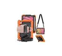 TECHGEAR UTILITY Case for iPad Mini 7/6, Mini 7th / 6th Generation 8.3" 2024/2021, Tough Rugged HEAVY DUTY Armour Shockproof Case with 360 Rotating Stand, Hand and Shoulder Strap Case - Orange