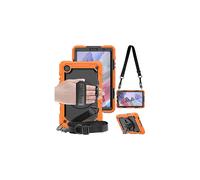 (Orange) TECHGEAR UTILITY Case for Samsung Galaxy Tab A7 Lite 8.7" (SM-T220 / SM-T225) HEAVY DUTY Armour Shockproof Case with Stand, Hand and Shoulder Strap