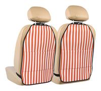 Orange Then White Striped,2 Pack Car Seat Kick Mats Back Seat Protector Durable Back Seat Organiser