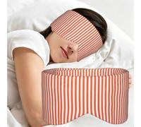 Orange Then White Striped, Sleep Mask for Home Travel, Full Eye Covers Light Blocking Eye Mask Sleep Eye and Ear Muffs