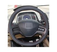 (Orange Thread) Customize DIY Micro Fiber Leather Car Steering Wheel Cover For Honda Civic