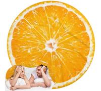 Orange Throw Blanket, Realistic Funny Food Blanket for Adults and Kids, Ronud Novelty Orange Printed Blanket for Couch, Sofa, Bed, Gifts for Boys, Girls 120CM