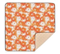 Orange Tie Dye Flowers Soft Padded Baby Gym & Activity Mat for Floor Comfortable Kicking Mat for Baby Kids Toddlers Infants, 50'' x 50''
