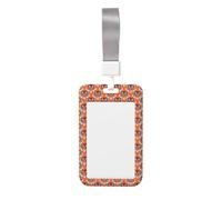 Orange Tiger Head Print Badge Holder with Lanyard, Hard Plastic Vertical Name ID Card Badge Holders